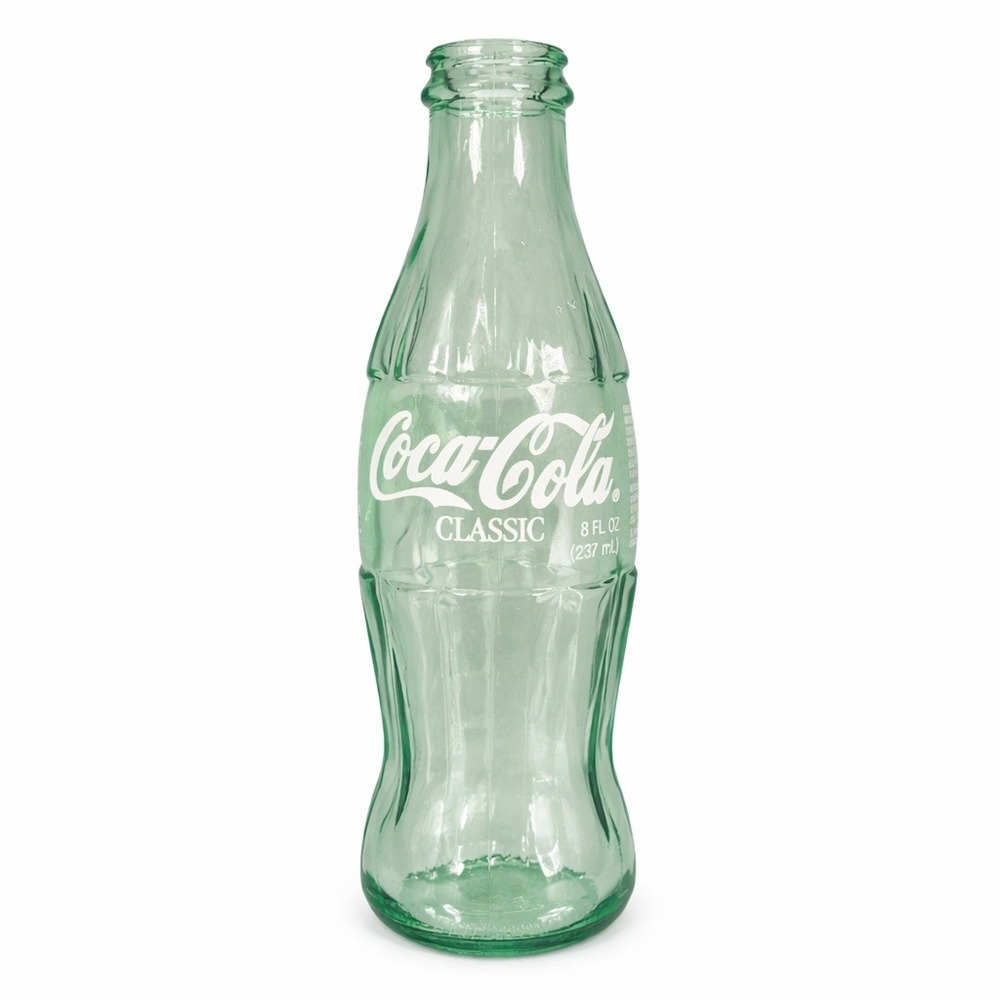 Vintage‎ 1996 Coca-Cola Classic 8oz Green Glass Contour Bottle Collectible